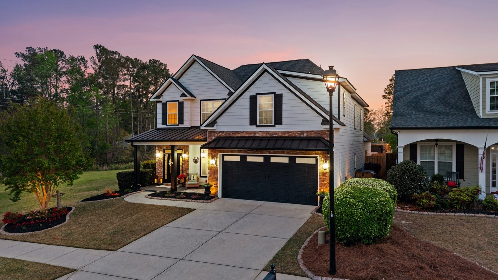 Twilight exterior real estate photo, Athens GA